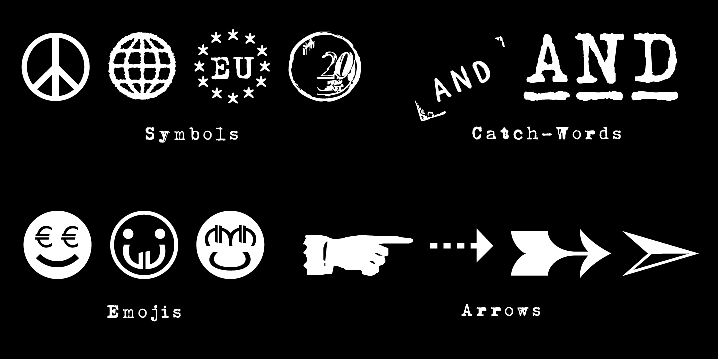 Przykład czcionki Euro Icon Kit Symbols Symbols